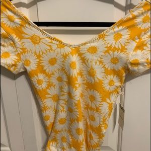 forever 21 cropped wide neck tee